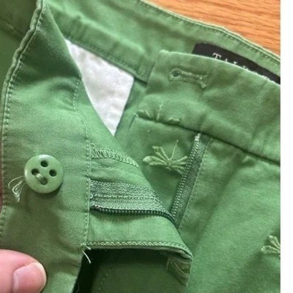 Talbots Petites Green Embroidered Bermuda Chino Shorts 4P - Picture 5 of 9
